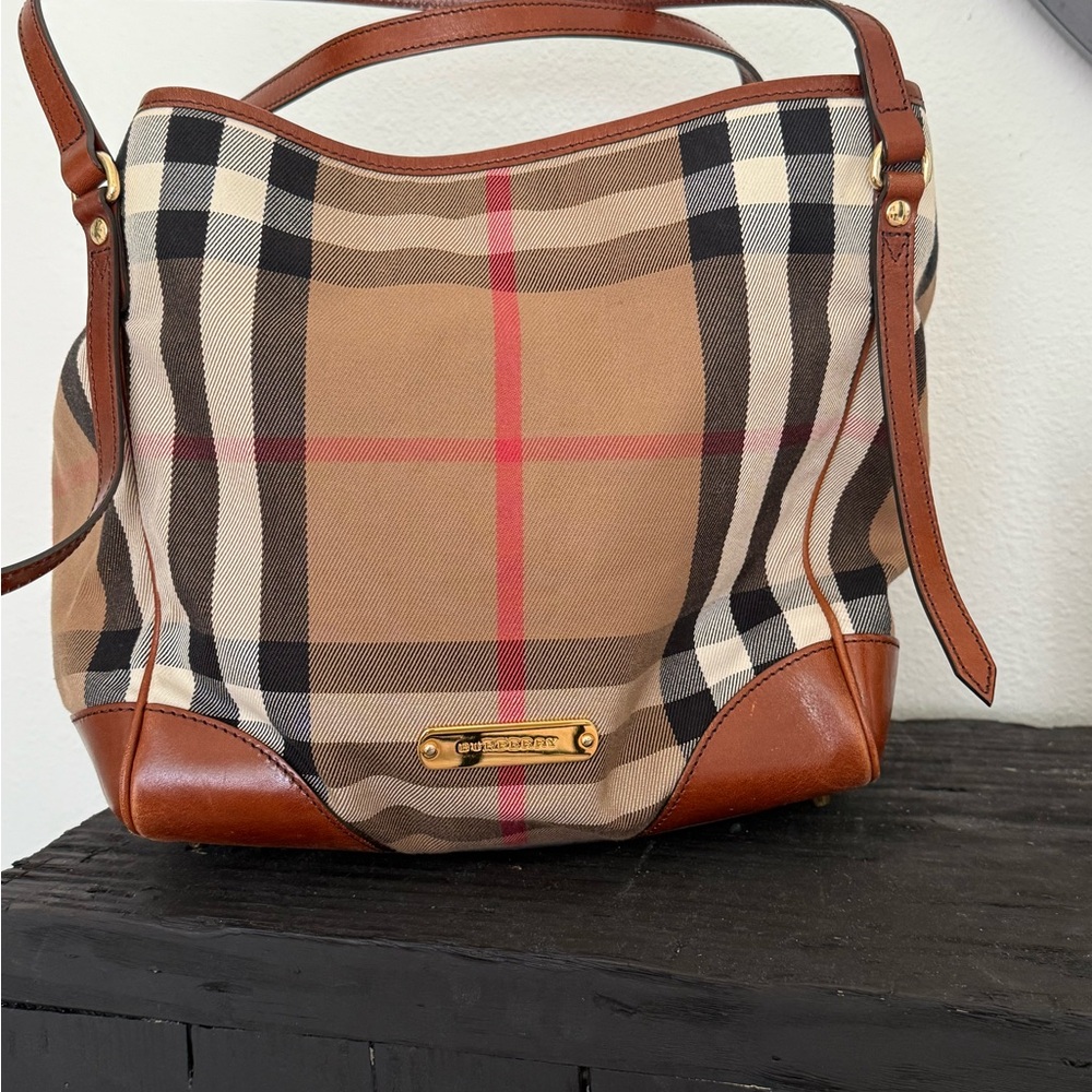 Burberry Tan and Brown Checkered Women's Bag